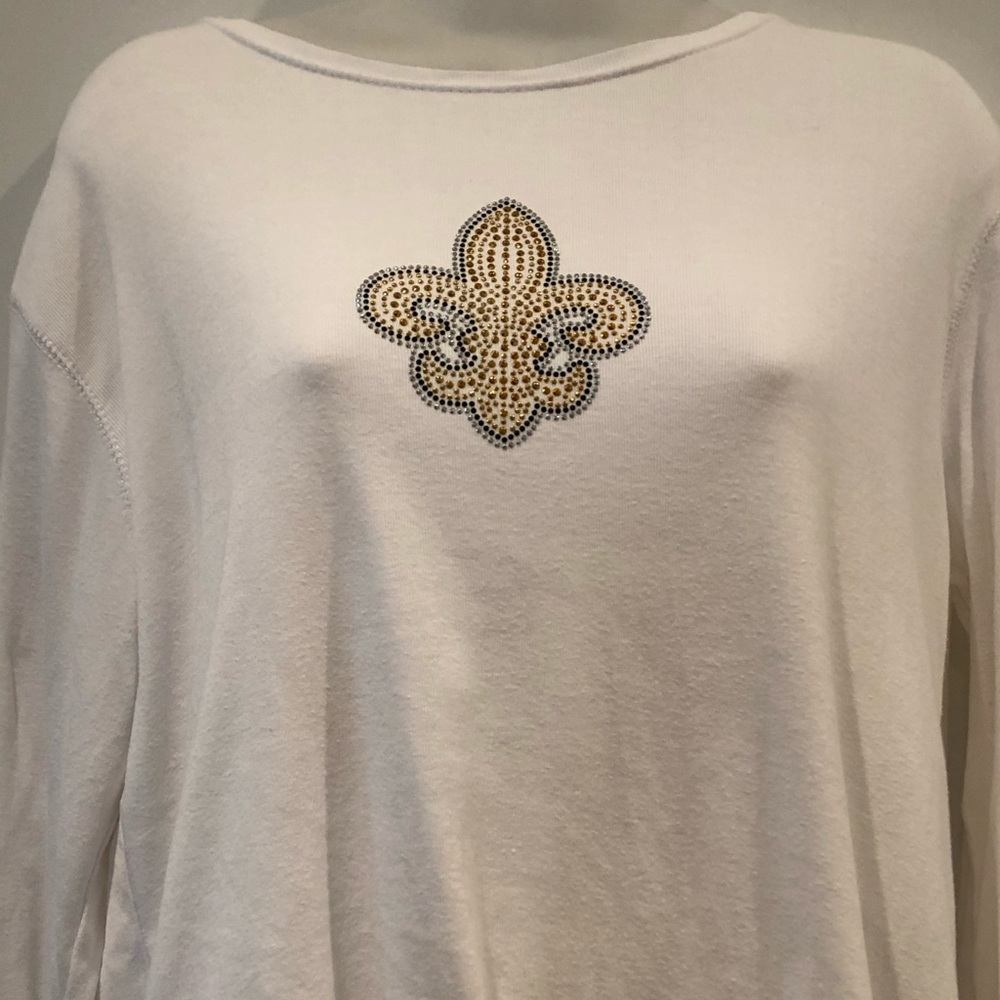 Saints Long Sleeve White FDL Sweater, Size Large